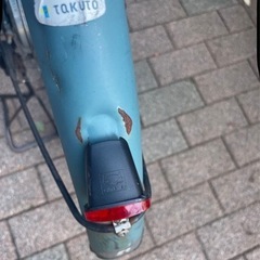 青い電動アシスト自転車 バスケット付き　ブリヂストン　の画像