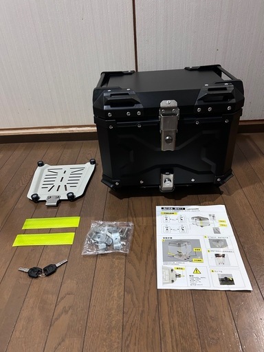 バイク用　リアボックス アルミトップケース (45L 黒) 簡単脱着 大容量