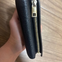FURLA ブラック 三つ折り財布 黒 レザーウォレット ミニの画像