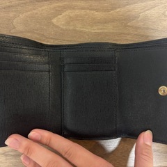 FURLA ブラック 三つ折り財布 黒 レザーウォレット ミニの画像