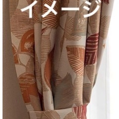 新品未使用!! オレンジ色の秋色カーテン 100x110 の画像