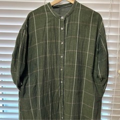 SISAM工房　オリーブチェックシャツの画像