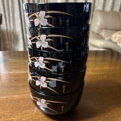 桂由美漆器椀5個セットの画像