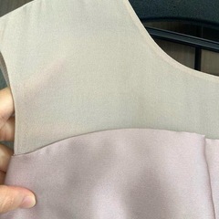 パーティー 結婚式ドレス フォーマル ピンク サテン リボン付きの画像