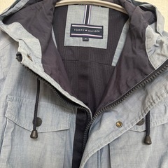 TOMMY　HILFIGER　フード付きナイロンジャケット　マウンテンパーカー　ブルー　Mの画像