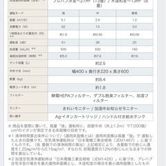  SHARP　加湿空気清浄機の画像