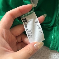 未使用　GU キッズ　カーディガン　グリーン　90の画像