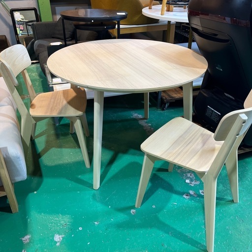 美品 IKEA LISABO 円形 丸 テーブル ダイニング チェア 2脚セット ✨美品【新品約4.2万円】【イケア/ラウンドテーブル】イス2脚セット
