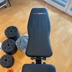 トレーニングベンチ&ダンベルセットの画像
