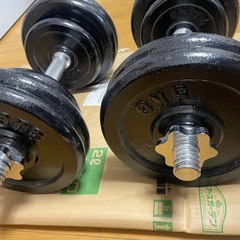 鉄アレイ　ダンベル28.5kg×2つの画像