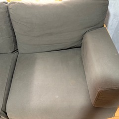 無印良品　木製ソファ　クッション×2つきの画像