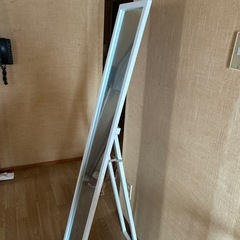 白　姿見　鏡　ミラースタンド式　の画像