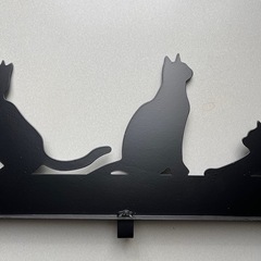 壁掛け衣類ハンガー キャット 猫 4連 上着掛け【used】の画像