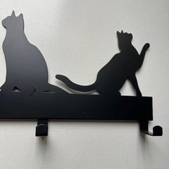 壁掛け衣類ハンガー キャット 猫 4連 上着掛け【used】の画像