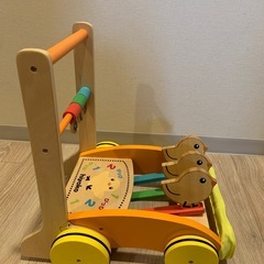 木製押し車　かたかた　ひよこの画像