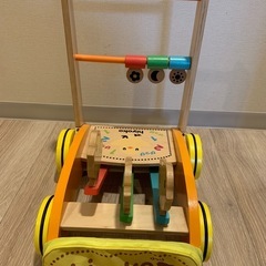 木製押し車　かたかた　ひよこの画像