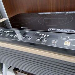 アイリスオーヤマ 2口IHコンロ 2016年製 IHK-W1-B ブラック 1400W IHクッキングヒーター キッチン家電 電磁調理器 IRIS OHYAMA 苫小牧西店の画像