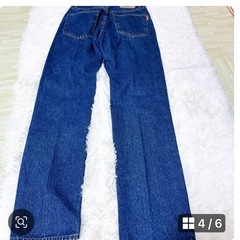 メンズHanes ストレートジーンズW76cm ネイビーの画像