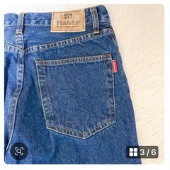 メンズHanes ストレートジーンズW76cm ネイビーの画像