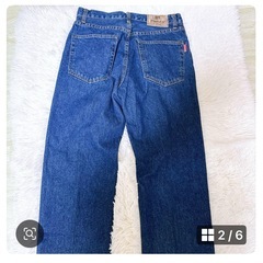 メンズHanes ストレートジーンズW76cm ネイビーの画像