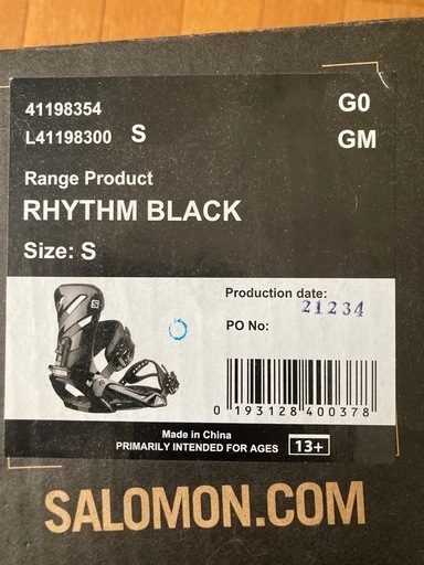 新品・未使用　スノーボードビンディング　サロモン　Sサイズ