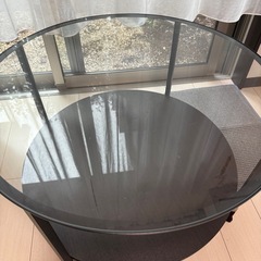 【美品】IKEA Vittsjo ヴィットショーコーヒーテーブル　丸テーブルの画像