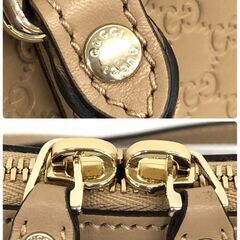 【未使用】GUCCIグッチ☆グッチシマライン レザー2WAYバッグ ブラウン系の画像