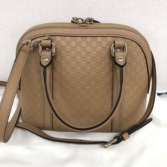 【未使用】GUCCIグッチ☆グッチシマライン レザー2WAYバッグ ブラウン系の画像