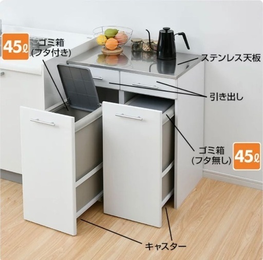 【お話中】45Lゴミ箱のカウンター