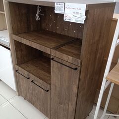 ★リユースのサカイ日立店★HJ8059  レンジ台 ダークブラウン H133×D46.5×W90 クリーニング済み の画像