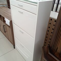 ★リユースのサカイ日立店★HJ8063  シューズBOX ホワイト H120×D24×W63 クリーニング済み の画像