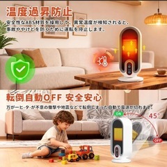 セラミックヒーター 小型 2秒速暖 超省エネ 電気ストーブ 2段階温風切替の画像