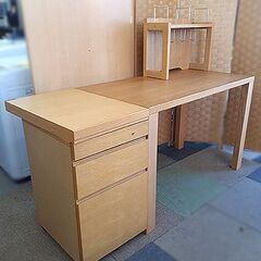 札幌【家具3点セット カリモク ボナシェルタ】デスク＆ワゴン＆ブックスタンド オーク材使用 karimoku Buona Scelta 北20条店の画像