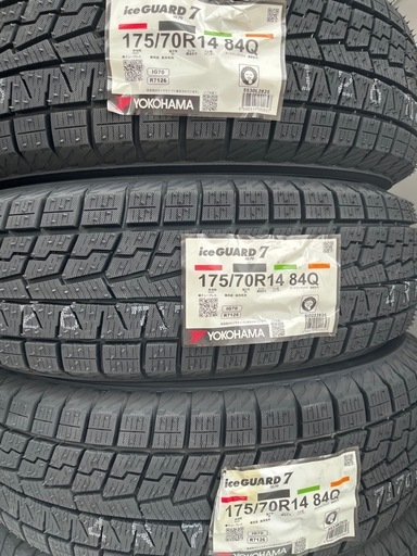 25年製！175/70R14ヨコハマタイヤスタッドレスタイヤiceGUARD7 iG70新品4本消費税、作業代、廃タイヤ代、全て込み59400円！