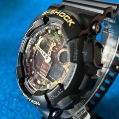 CASIO G-SHOCK GA-100CF文字盤　迷彩　バックライト　オレンジ　早いお取引きの方を優先させて頂きます。
の画像