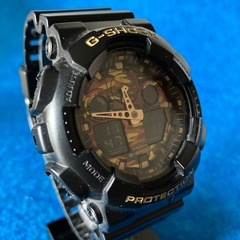 CASIO G-SHOCK GA-100CF文字盤　迷彩　バックライト　オレンジ　早いお取引きの方を優先させて頂きます。
の画像