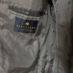 グレー ストライプ テーラードジャケットの画像