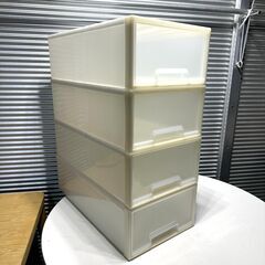 店頭引き渡し 中古 衣類ケース 4個セット 衣装ケース クリアケース 収納の画像