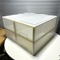 店頭引き渡し 中古 衣類ケース 4個セット 衣装ケース クリアケース 収納の画像