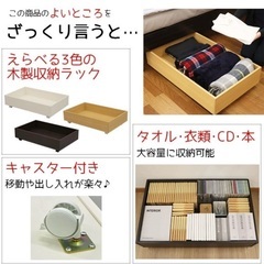 ベッド下収納　キャスター付ラックの画像