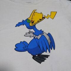 Sサイズ　ポケモン　ピカチュウ　ウッウ　グラニフ　半袖Tシャツ　丸呑み　白の画像