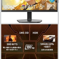 Minifire 24インチ 180Hz ゲーミングモニター／使用1.5ヶ月
の画像