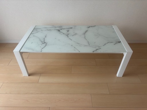 大理石ガラスローテーブル