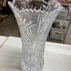 W2510-448 ボヘミアクリスタル 花びん シフロフ 22cm 未使用品の画像