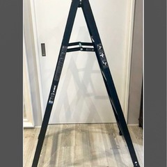 【ブラック脚立】アルインコ x GranGear 軽量折り畳み幅広ステップ滑り止め付き｜２WAY脚立の画像