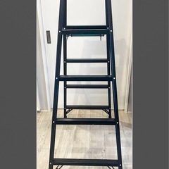【ブラック脚立】アルインコ x GranGear 軽量折り畳み幅広ステップ滑り止め付き｜２WAY脚立の画像