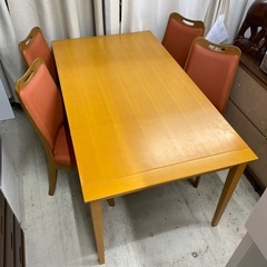 📣良い品が安い‼️✨家具探しは当店へ 大塚家具　筑波産商　4人用　ダイニングセット　机：幅120～156×奥85×高73cm　 椅子：幅48×奥56.5×高91cm　リサイクルショップ　朝霞市　ケイラック朝霞田島店　志木市　和光市　GM438の画像