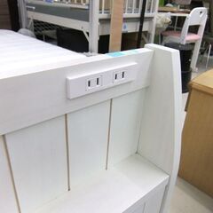 シングルベッド マットレス付き ホワイト 白 ベッド 寝具 ベット シングル コンセント付き 札幌市厚別区 厚別店の画像