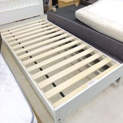 シングルベッド マットレス付き ホワイト 白 ベッド 寝具 ベット シングル コンセント付き 札幌市厚別区 厚別店の画像