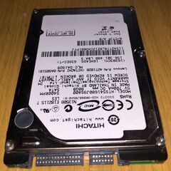 ■良品PC用9.5mm厚 HITACHI HDD 2.5インチSATA 80GBの画像